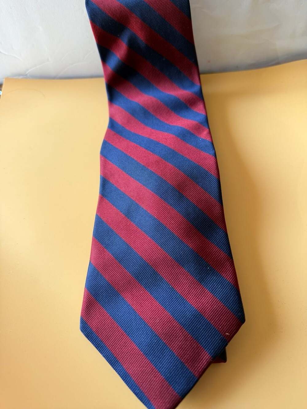 Brooks Brothers Makers Red and Navy Striped Silk Tie